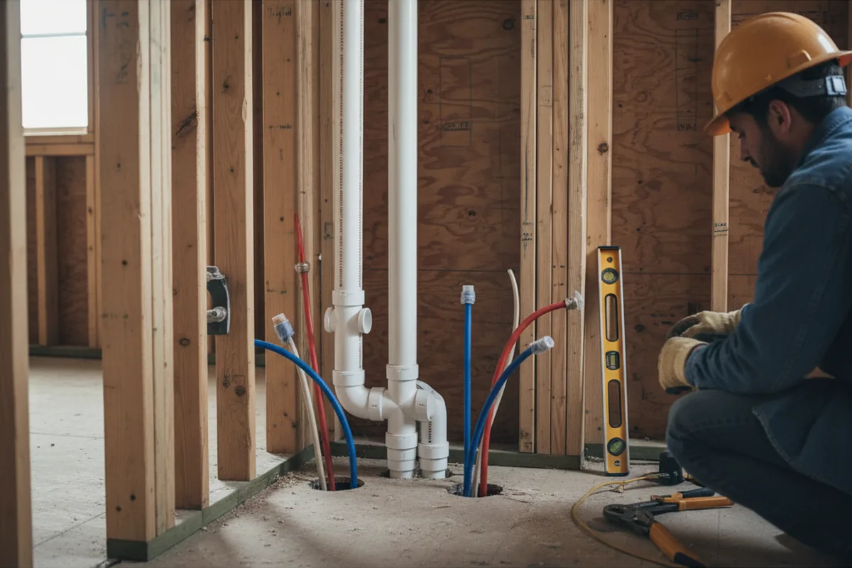 Drain and supply rough-in during Garbage Disposal Repair in Mc David